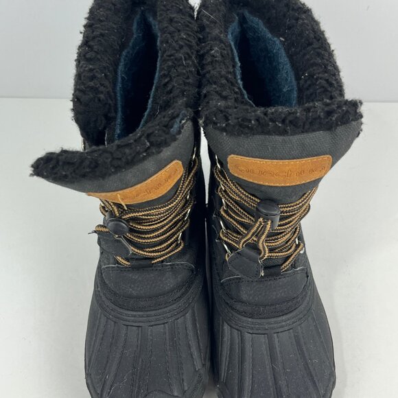 Quechua Kids Snow Boots w/Inserts Size 3 Black Lace Up Round Toe Flat Heel - Picture 5 of 6